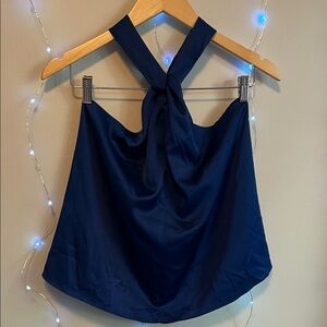 Elegant Navy Halter Top